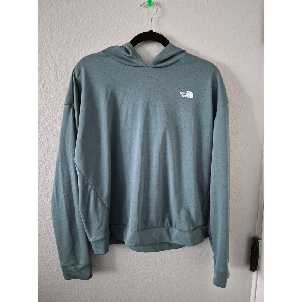 The North Face Womens XXL Teal Textured Performance Pullover Hoodie Sweatshirt